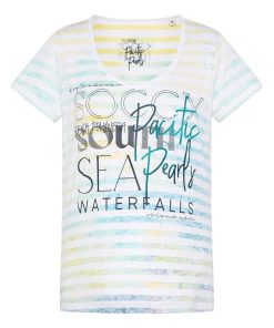 Soccx Shirt Streifenshirt mit Ausbrenner-Effekten