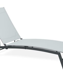Sonnenliege Chaise Kunststoff anthrazit/weiß