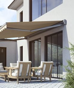 Spettmann Halbkassette SUN LED anthrazit 500x300 cm Khaki rechts