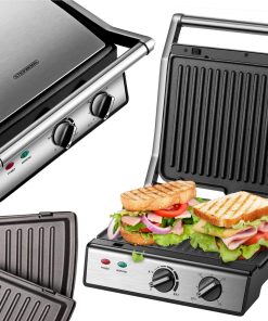 Steinborg 180° Kontaktgrill Timer Thermostat Anti-Rutsch-Füße 2000W