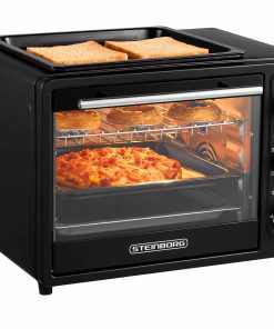 Steinborg 3in1 Minibackofen 20L mit Grillplatte Umluft 1300W schwarz