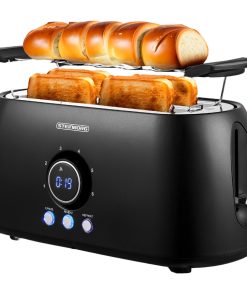 Steinborg 4 Scheiben XXL Toaster Digitales Display m. Brötchenaufsatz