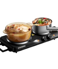 Steinborg Doppelkochplatte Herdplatte Camping Kochfeld 2500W schwarz
