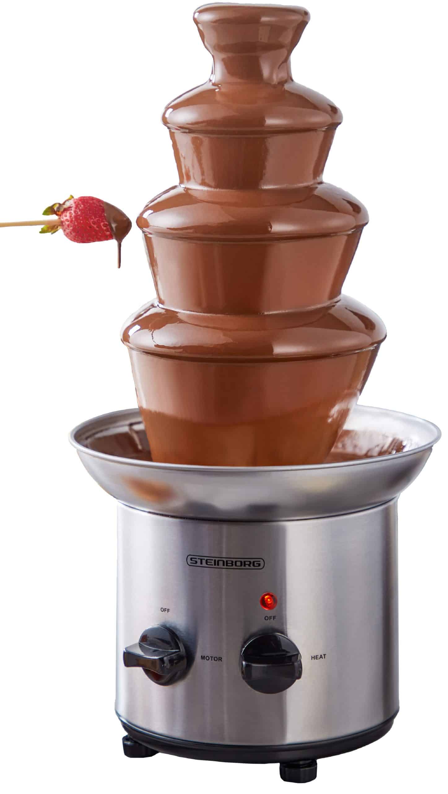 Steinborg Edelstahl Schokoladenbrunnen 4-Etagen 1250g Kapazität 190W