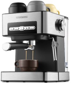 Steinborg Espressomaschine 15 Bar Edelstahl Dampfausstoßregler 850W