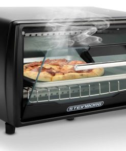 Steinborg Minibackofen 10L Pizzaofen 60 min. Timer 1000W schwarz