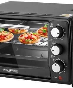 Steinborg Minibackofen 13L Pizzaofen 60 min. Timer 1200W schwarz
