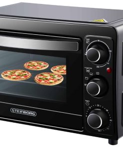 Steinborg Minibackofen 15L Krümelblech 60 min Timer 90-230°C 1300W
