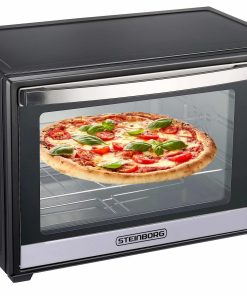 Steinborg Minibackofen 60L Pizzaofen 90 min. Timer 2000W schwarz