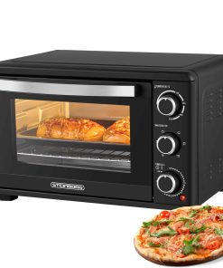Steinborg Minibackofen Pizzaofen 25L mit Umluft 1500W schwarz