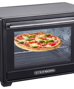 Steinborg Minibackofen Pizzaofen 25L mit Umluft 1600W schwarz
