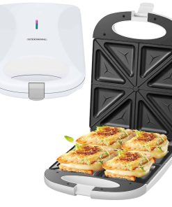 Steinborg XXL 4er Sandwichmaker mit Antihaftbeschichtung Backampel 1200W