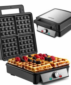 Steinborg XXL Waffeleisen Anftihaftbeschichtung Backampel 1200W