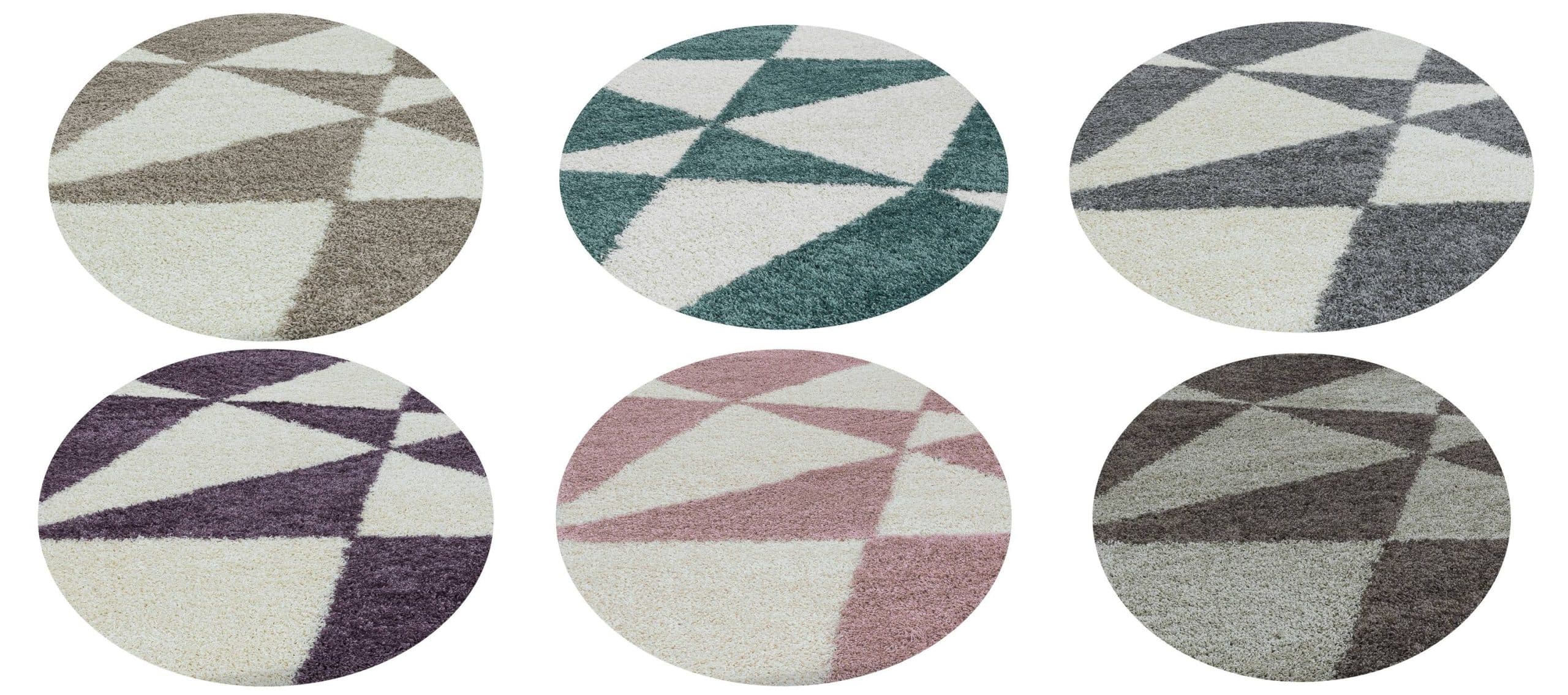 Stilvoller Runde Hochflor Teppich