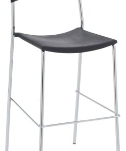 TPFLiving Barhocker Gent Gestell Metall in Chromoptik Kunststoff Weiß