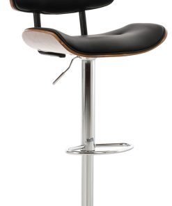 TPFLiving Barhocker Sarnico Gestell Metall in Chromoptik Sitz Walnuss Kunstleder Schwarz