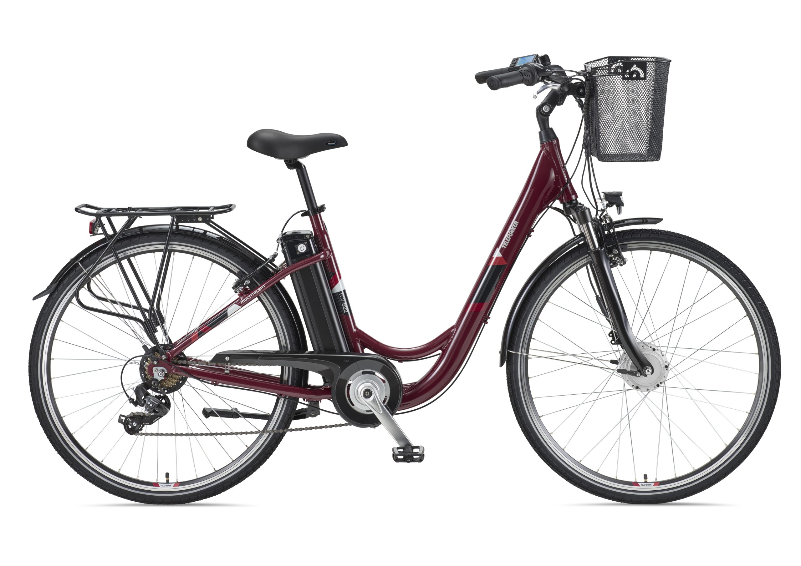 Telefunken MULTITALENT RC822 City E-Bike 28" weinrot