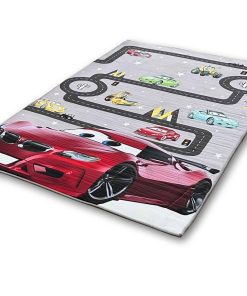 Teppich für Kinder Spielteppich 80x150 cm Läufer mit Qualitätsdruck samtweich Road