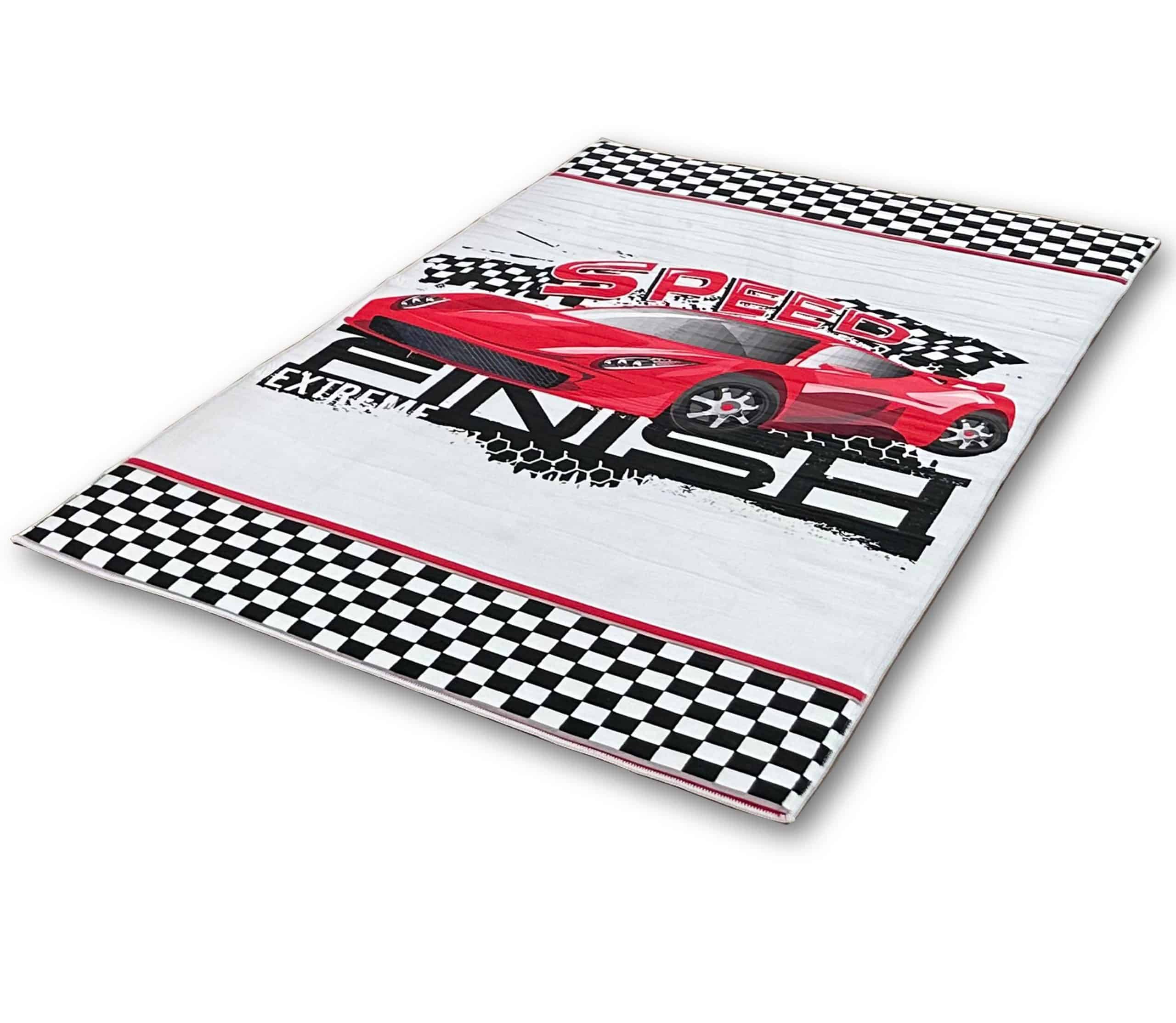 Teppich für Kinder Spielteppich 80x150 cm Läufer mit Qualitätsdruck samtweich Speed