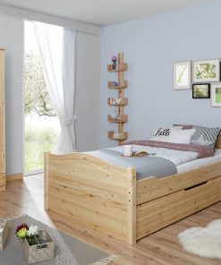 TiCAA Doppelbett "Leni" 140x200 mit Zusatzbett