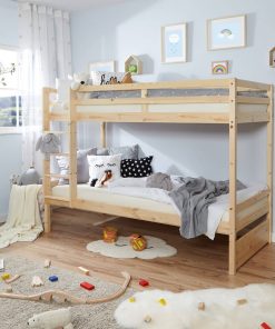 TiCAA Etagenbett Finn Kiefer Natur