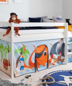 TiCAA Hochbett "Pirat Luan" Kiefer weiß