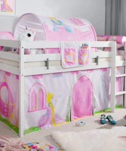 TiCAA Hochbett "Prinzessin Liora" inkl. Zubehör Kiefer weiß