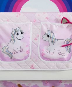 TiCAA Kinder Bett-Tasche "Einhorn Rainbow" für Hoch- und Etagenbetten