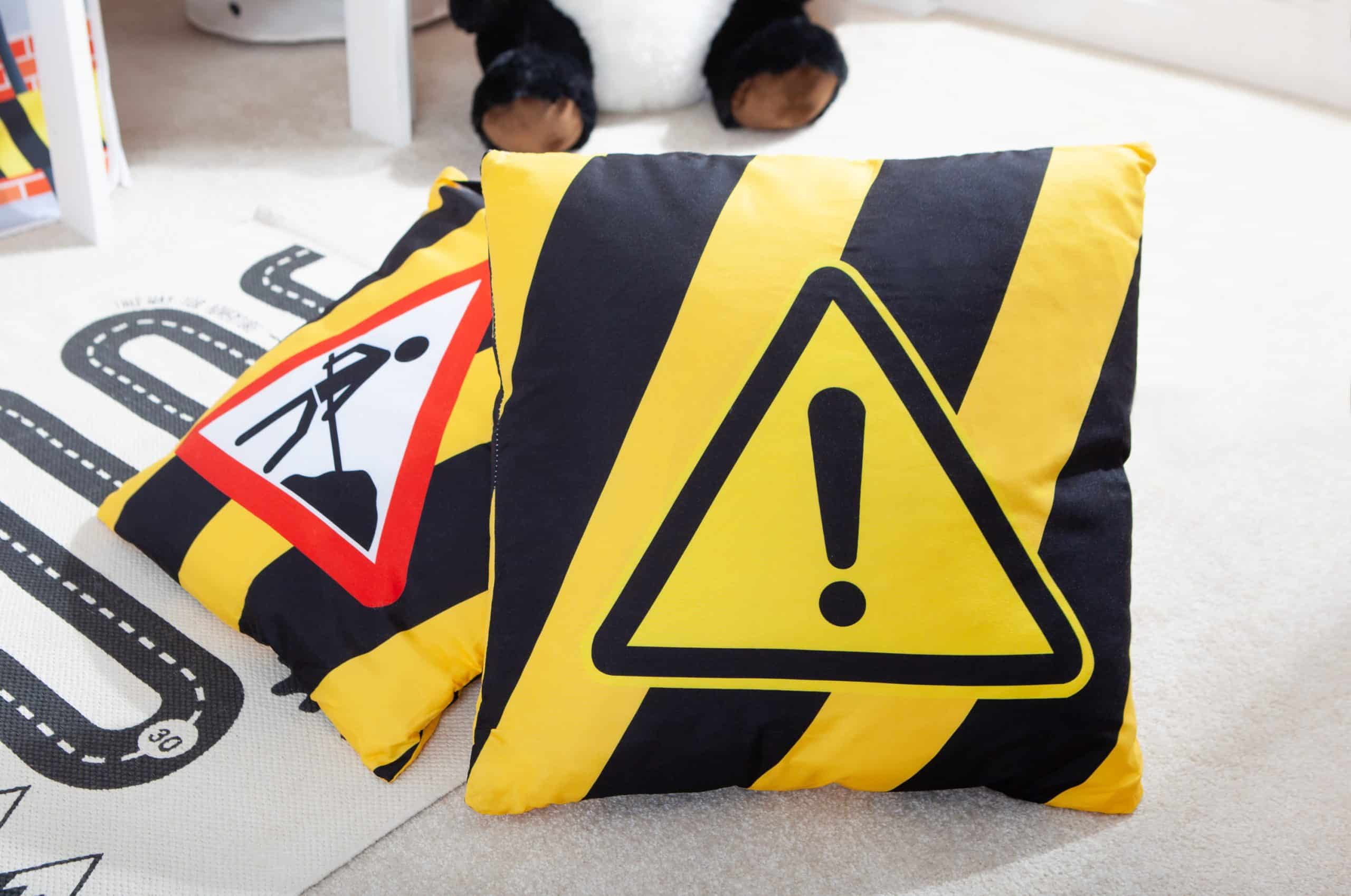 TiCAA Kinder Kissen-Set "Oskars Baustelle"