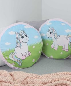 TiCAA Kinder Rundkissen-Set "Einhorn Rainbow"