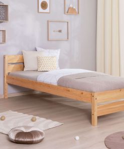 TiCAA Massivholz Einzelbett "Bora" Kiefer Natur