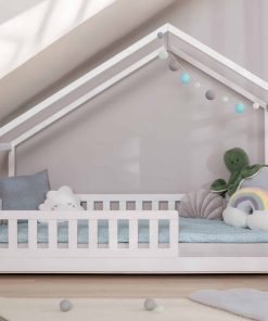 TiCAA TiCAA Hausbett Bodenbett wandelbar mit asymmetrischem Dach "Lou" 90/100/120/140x200 cm für Jungen & Mädchen