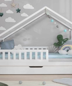 TiCAA TiCAA Hausbett Bodenbett wandelbar mit asymmetrischem "Lou" 90/100/120/140x200 cm für Jungen & Mädchen