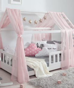 TiCAA Tüll-Set für Hausbett "Kay" rosa