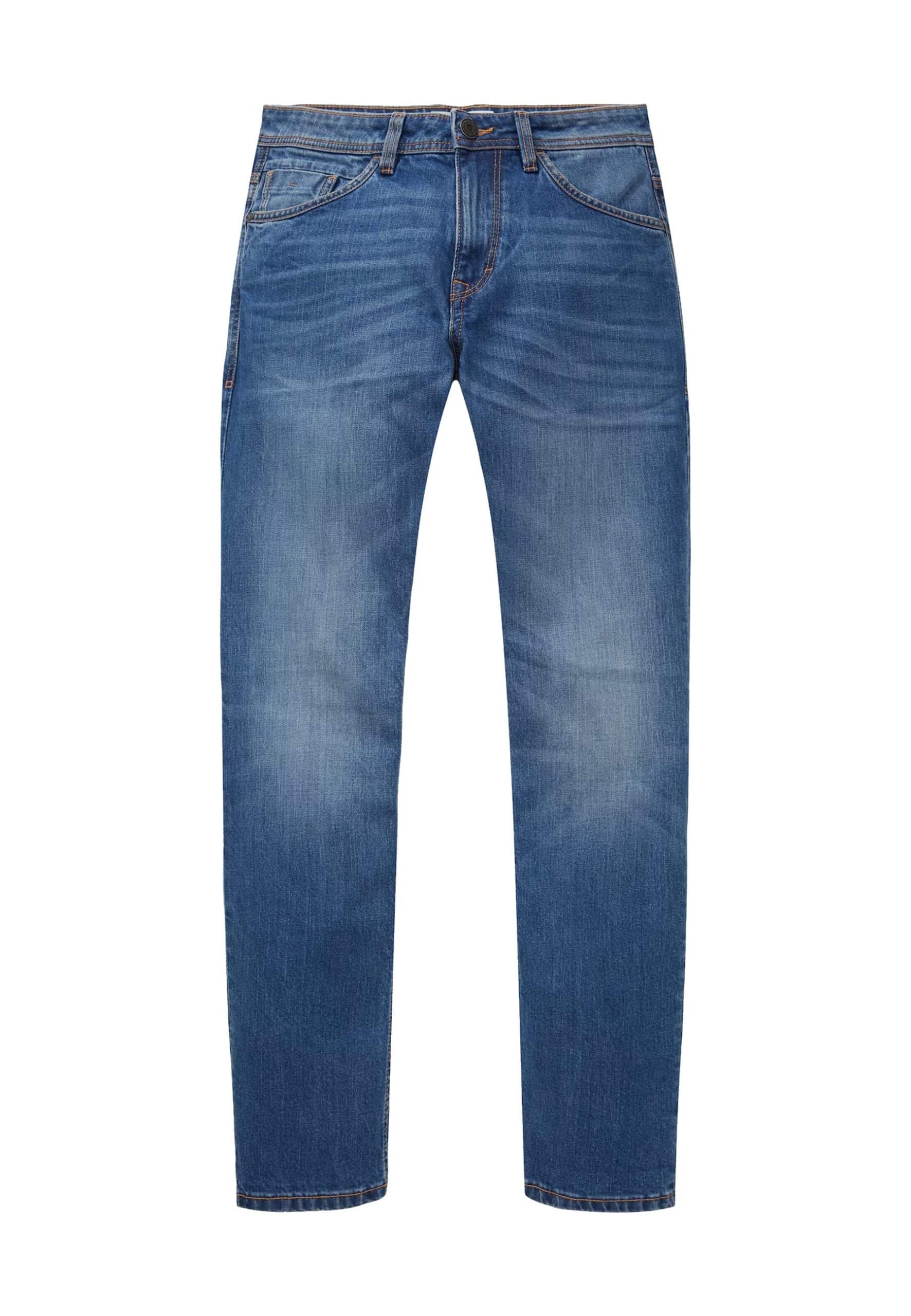 Tom Tailor Hose Josh Regular Slim Jeans mit Logo-Badge im Five-Pocket-Style
