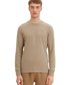 Tom Tailor Longsleeve Langarmshirt mit Logo-Print und Rundhalsausschnitt