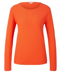 Tom Tailor Pullover Unifarbener Strickpullover mit Rundhalsausschnitt in Regular Fit