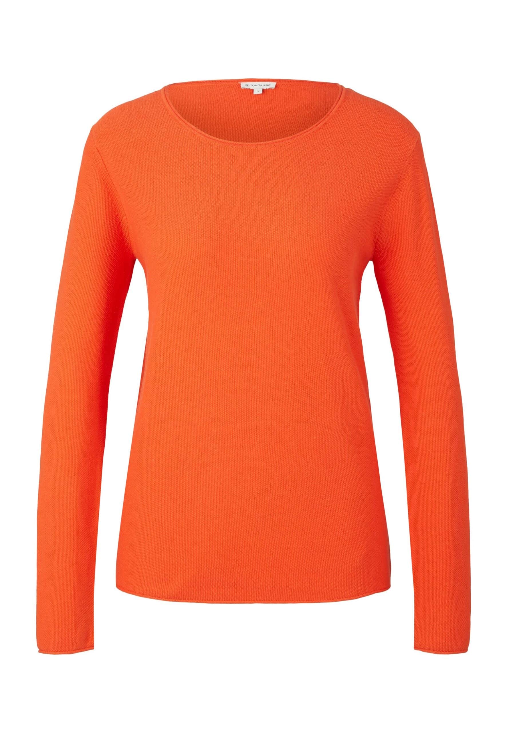 Tom Tailor Pullover Unifarbener Strickpullover mit Rundhalsausschnitt in Regular Fit