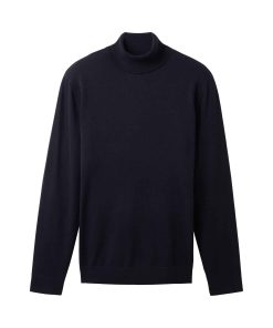 Tom Tailor Pullover mit Rollkragen und Rippbündchen