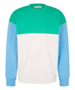 Tom Tailor Sweatshirt Pullover ohne Kapuze mit Color-Block