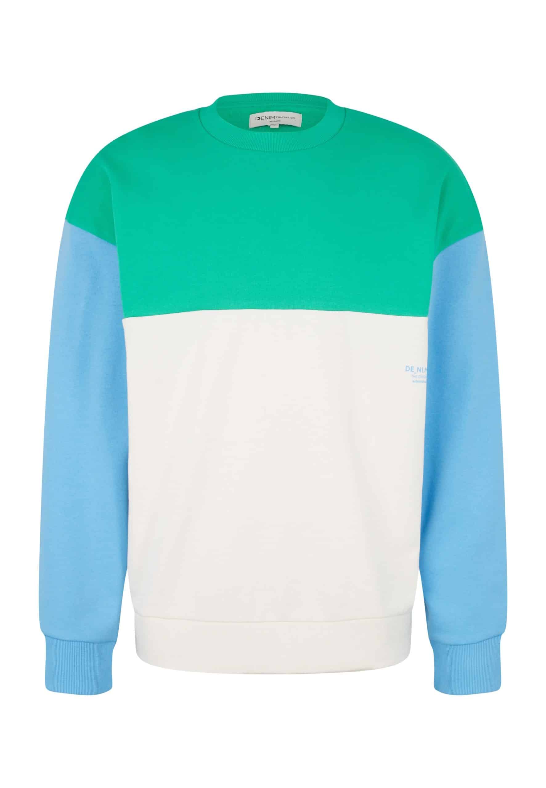 Tom Tailor Sweatshirt Pullover ohne Kapuze mit Color-Block