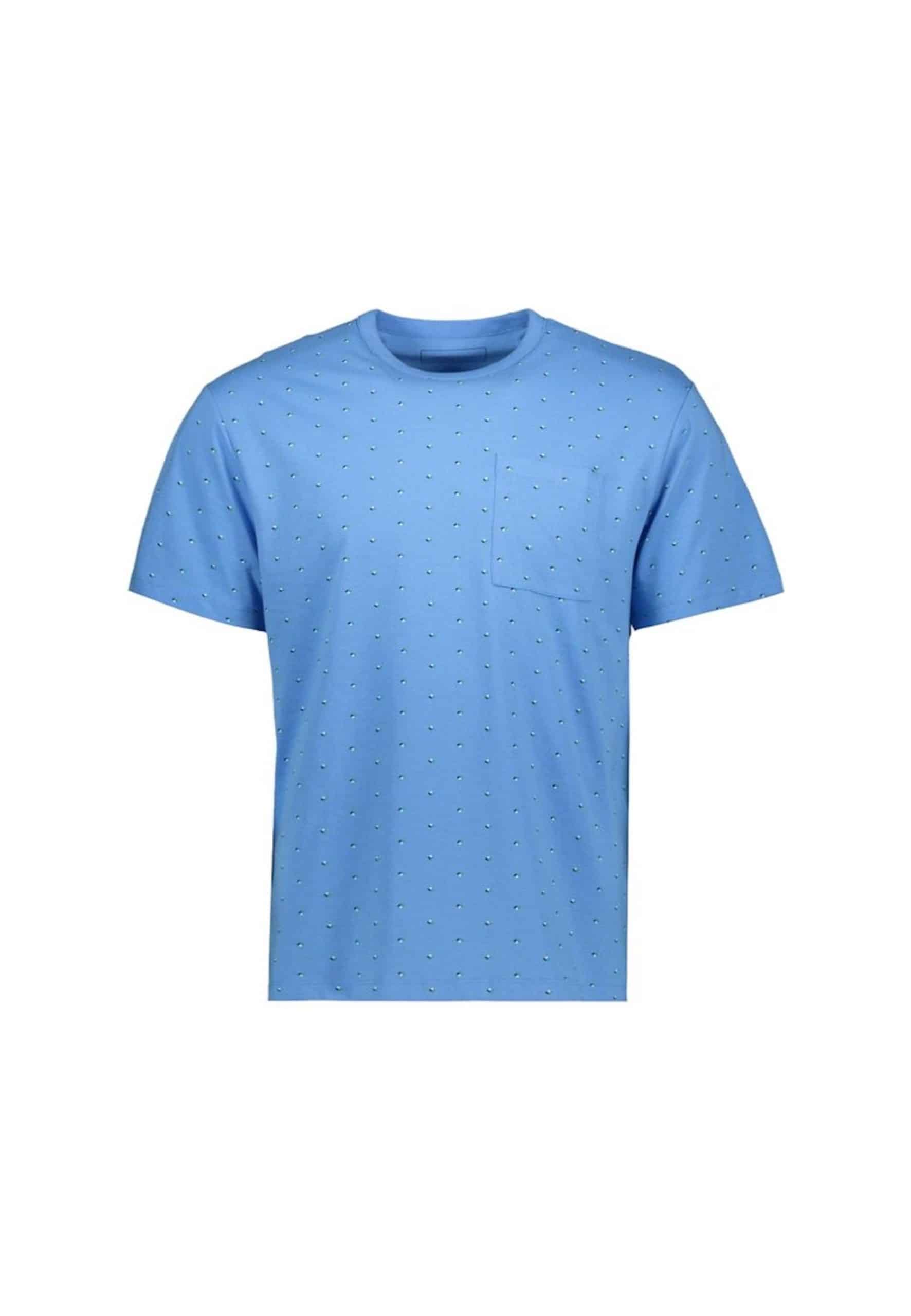 Tom Tailor T-Shirt Kurzarmshirt gepunktet mit Brusttasche