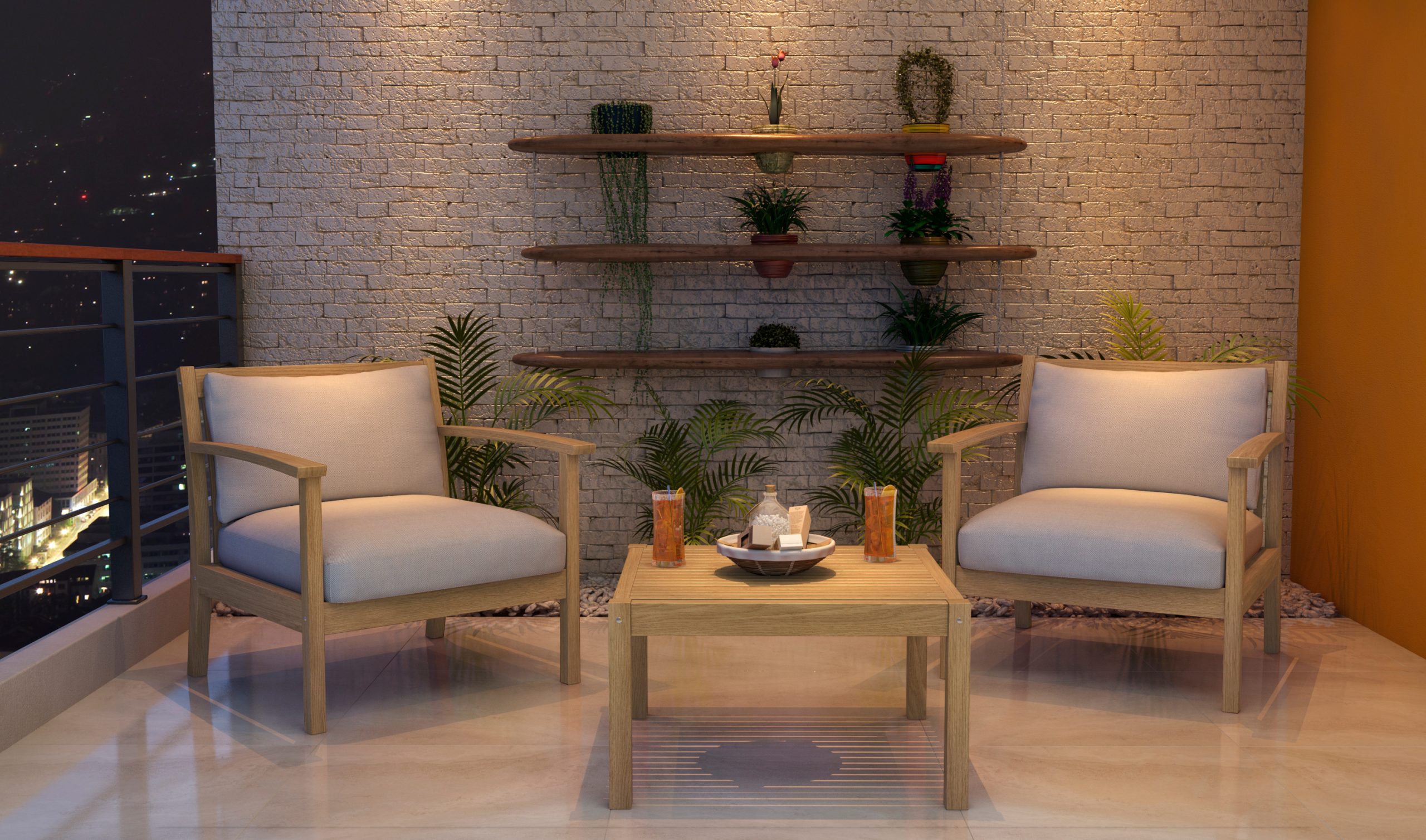 Tramontina Stuhl mit Armlehne 60 x 57 x 90 cm