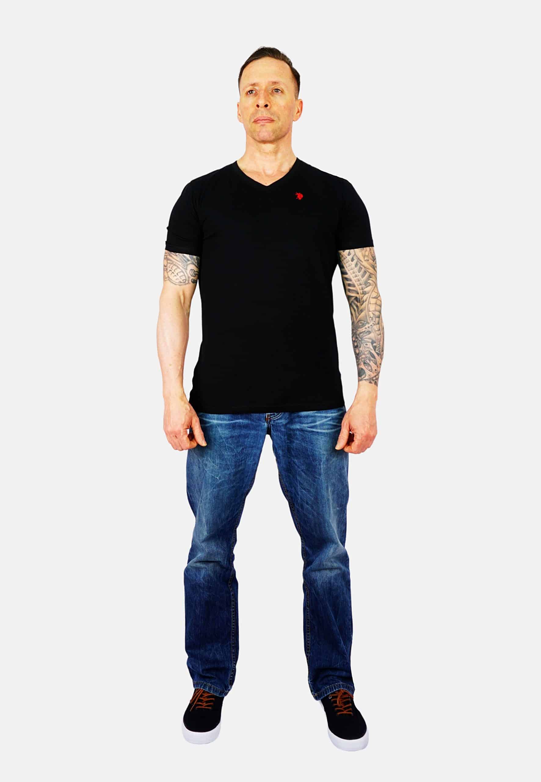 U.S. POLO Shirt 2er Pack T-Shirts V-Ausschnitt