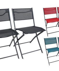 VCM 2er Set Gartenstuhl   Balkonstuhl klappbar   Maße ca. H. 79 x B. 45 x T. 46 cm   Campingstuhl   Gartenmöbel - Sumila