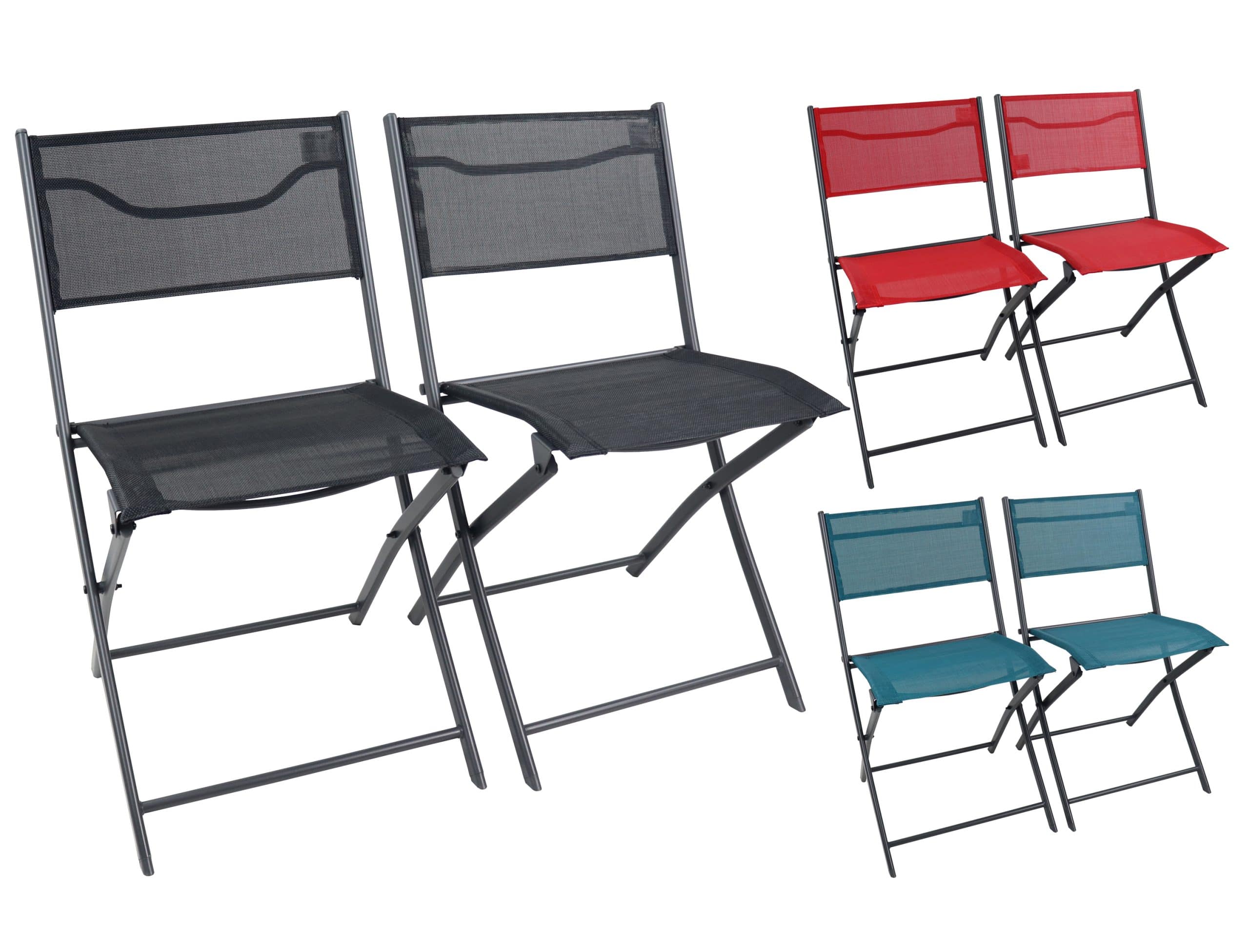 VCM 2er Set Gartenstuhl   Balkonstuhl klappbar   Maße ca. H. 79 x B. 45 x T. 46 cm   Campingstuhl   Gartenmöbel - Sumila