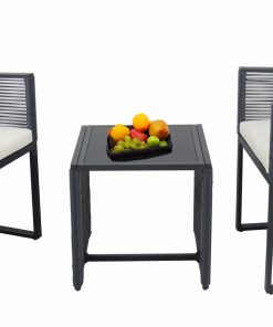 VCM 3-tlg Gartenmöbel Set   Sitzgruppe Essgruppe   1xTisch