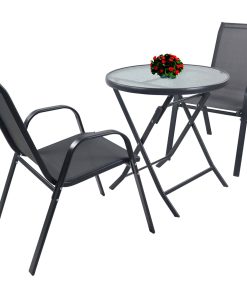 VCM 3-tlg Gartenmöbel Set   Sitzgruppe Essgruppe   1xTisch