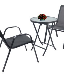 VCM 3-tlg Gartenmöbel Set   Sitzgruppe Essgruppe   1xTisch