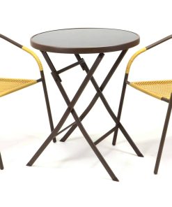 VCM 3-tlg. Gartenmöbelset   Gartengarnitur   Poly-Rattan   Beige   Sitzgarnitur